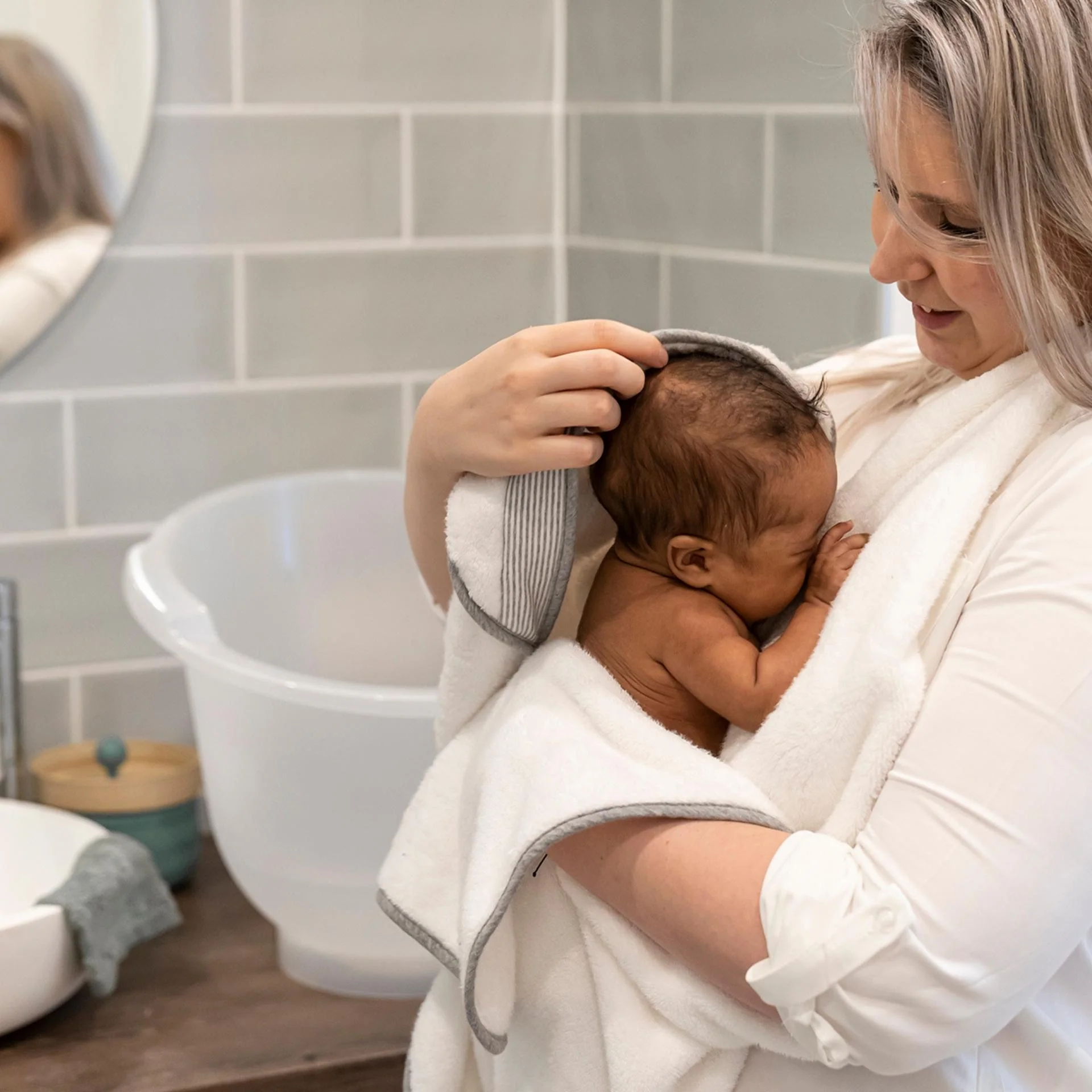 Dry'n Play – Cape de bain bébé XXL en coton bio - Image 4